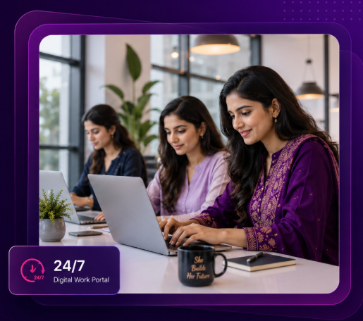 A professional digital team working together on laptops